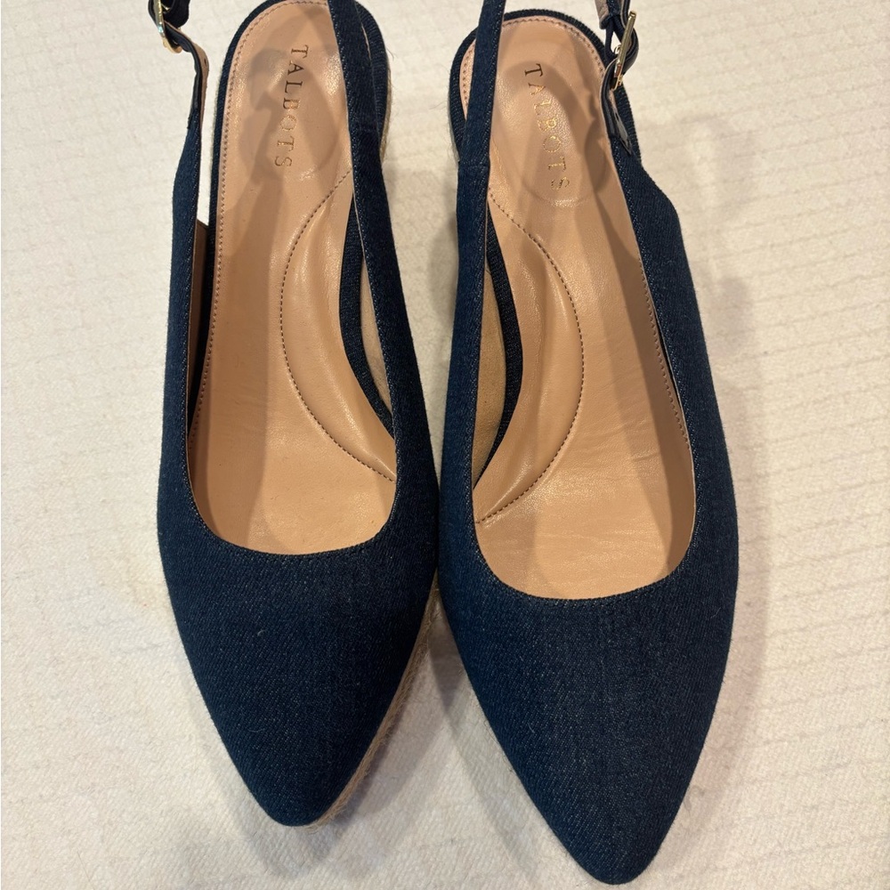Talbots Women's Navy Slingback Heels